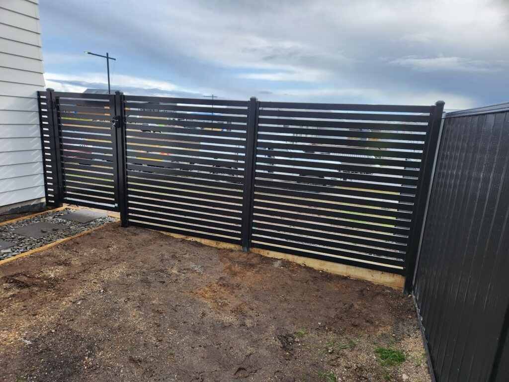 Ebony Slat Fencing 65mm Slats.